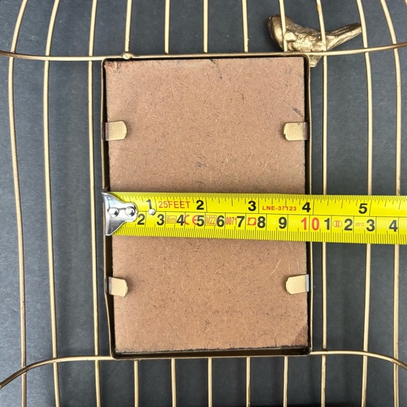 4x6 Gold Bird Cage Metal Photo Frame Farmhouse Shabby Chic Wall Hanging - Picture 8 of 8